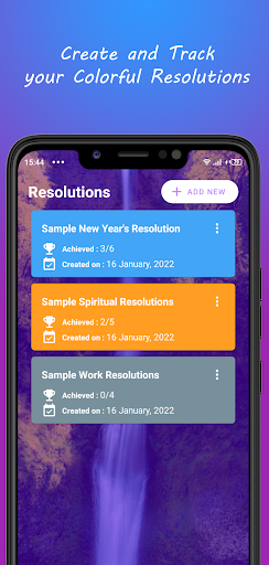 Android application Resolution Diary screenshort