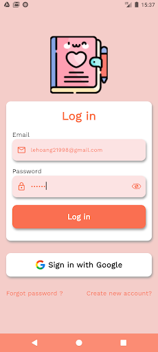Android application Menty Diary screenshort