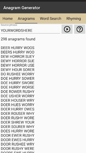 Anagram Generator By Softology Google Play United States Searchman App Data Information