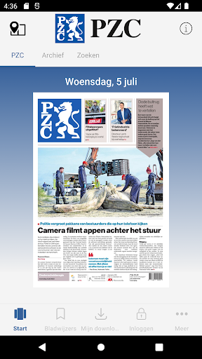 Android application PZC - Digitale krant screenshort
