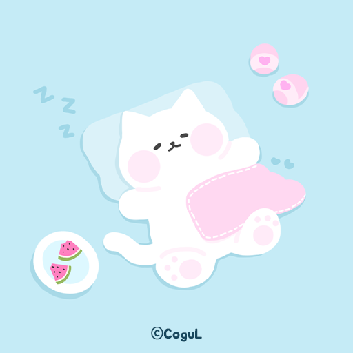 카카오톡 테마 - 여름 낮잠 냥이_쿨 (카톡테마) logo