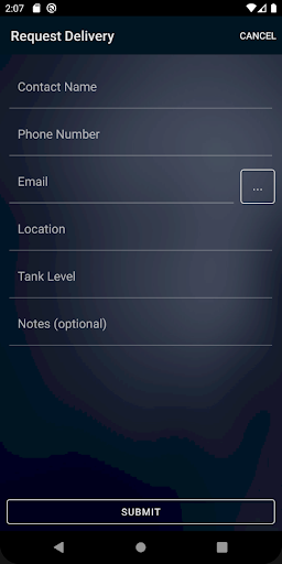 Rural Gas Demo App Screen 3