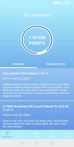 Royalty Rewards Member App Screen 2