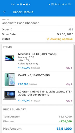 Amojo Purchase Hub Screen 2