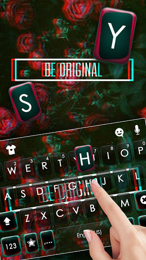 Glitch Roses Keyboard Backgrou Screen 2