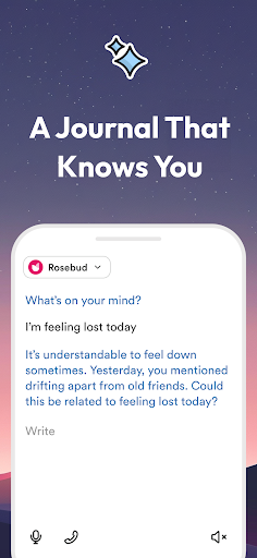 Screenshot of Rosebud: AI Journal & Diary