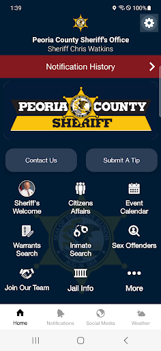 Screenshot of Peoria County Sheriff’s Office