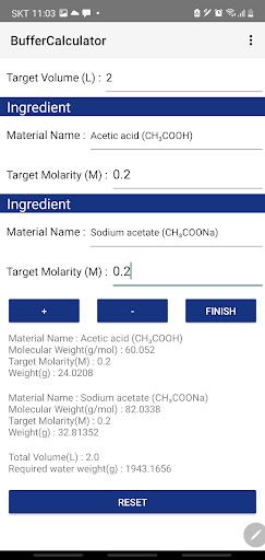 Buffer Calculator Screen 2