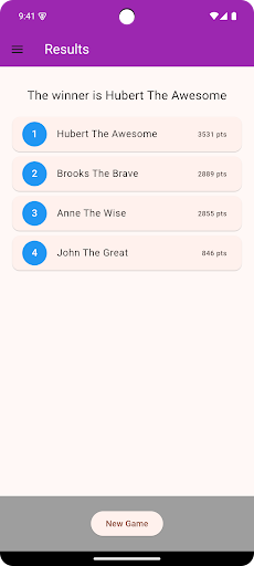 Android application Score Card screenshort