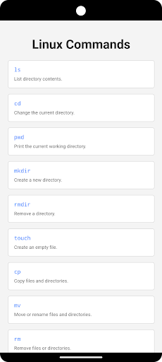 Android application Linux Commands screenshort