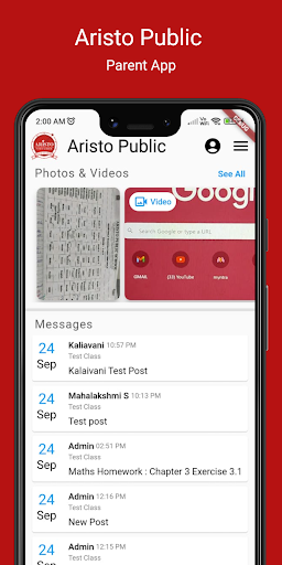 Android application Aristo Public School screenshort
