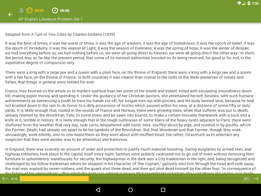 AP English Literature Practice Screenshot