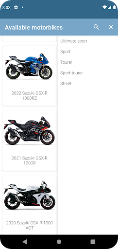 Motorcycle colors by year Screen 3