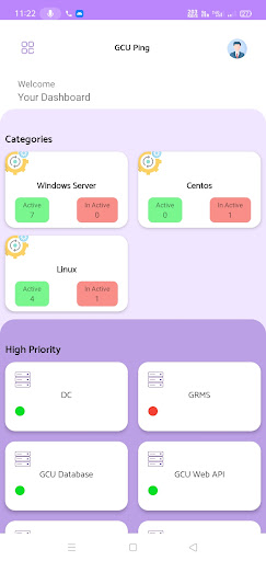 Android application GCU Ping screenshort