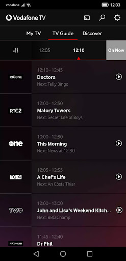 Android application Vodafone TV App (IE) screenshort