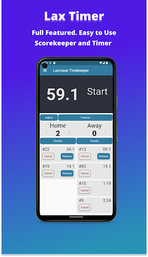Android application Lacrosse Timer (Lax) screenshort