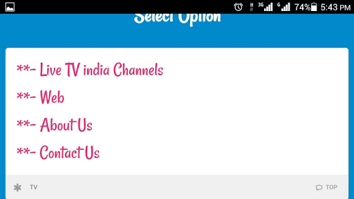 LiveTV India Channels Search Screen 3