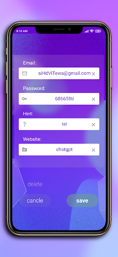offline password keeper Screen 2