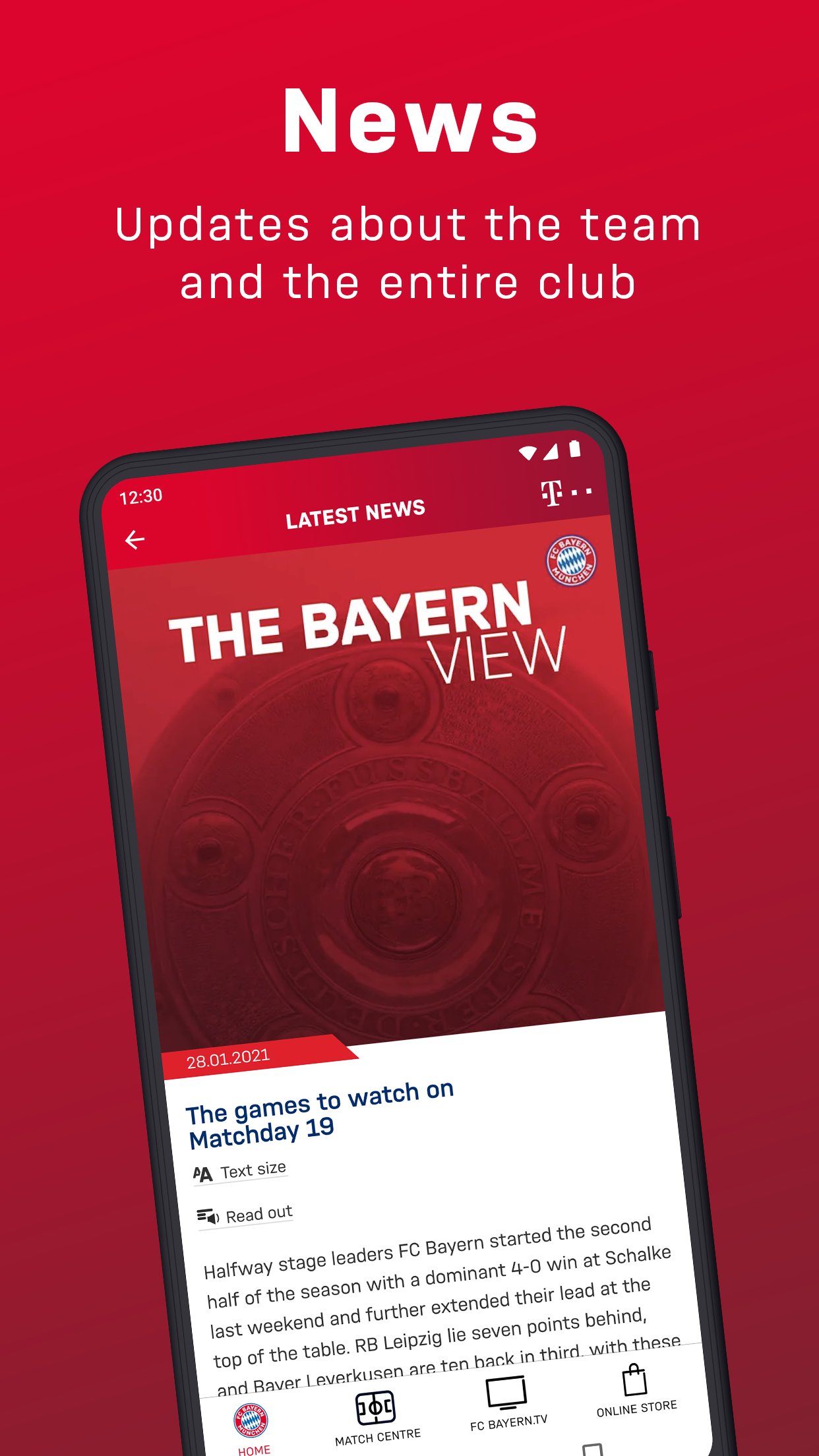 Android application FC Bayern München – news screenshort