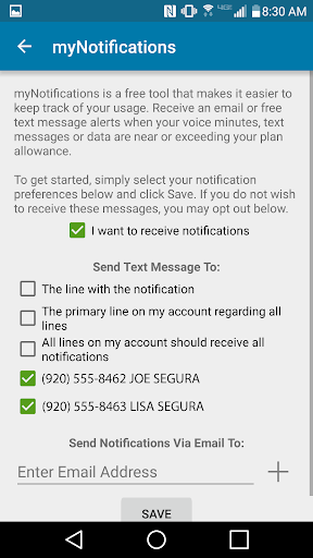 myCellcom App Screen 3