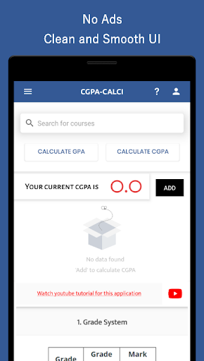 Android application CGPA Calci screenshort