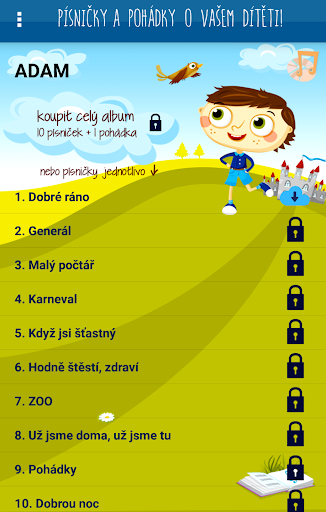 Písničky a pohádka na jméno Screen 3