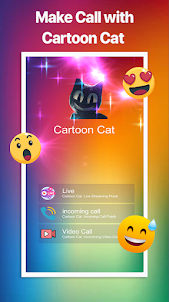Call Chat Cartoon Cat Horror