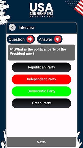 USA Citizenship Test Questions Screen 3