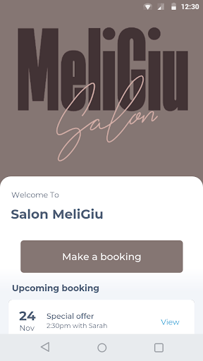 Android application Salon MeliGiu screenshort