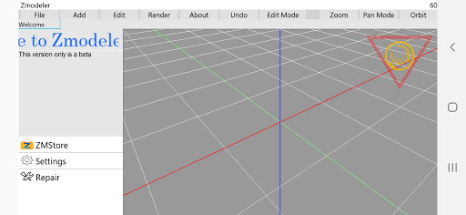 ZModeler for Android Screen 2
