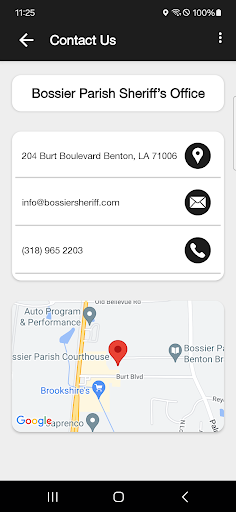 Screenshot of Bossier Parish Sheriff