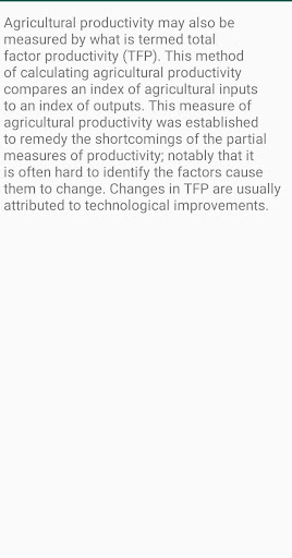 Agricultural Productivity