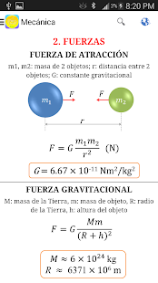 Fórmulas Física Lite Screenshot