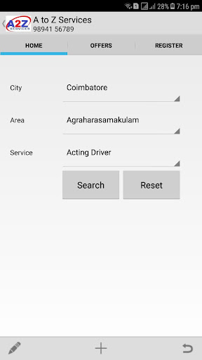 Android application A2Z Services screenshort