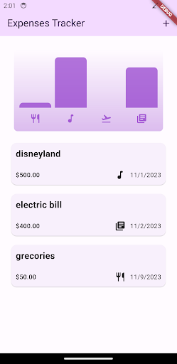 Android application Expenses Tracker screenshort