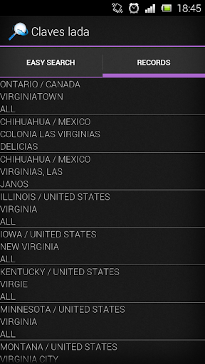 Phone Area Codes World Screen 2