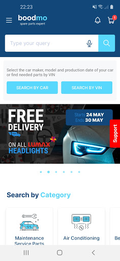 Android application boodmo - Spare Parts Expert screenshort