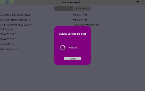 eXport-it UPnP Client/Server Bildschirmfoto