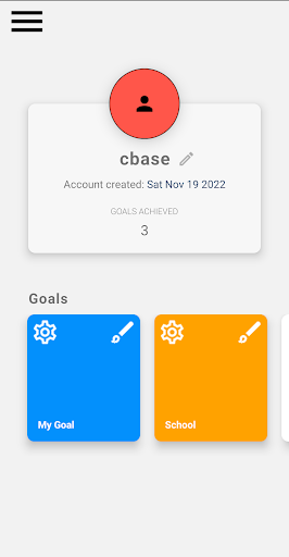 Android application Goal Achiever screenshort
