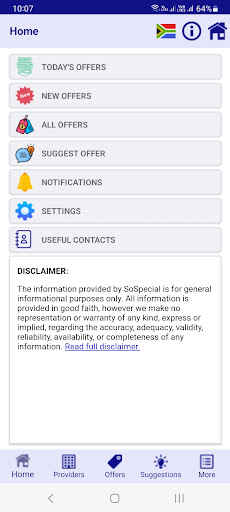 Android application SoSpecial screenshort