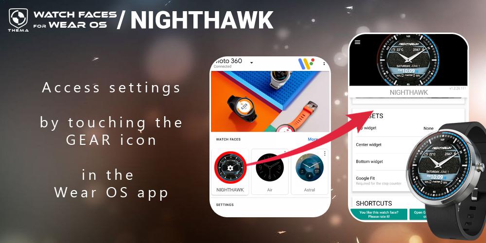 Android application NightHawk Watch Face screenshort