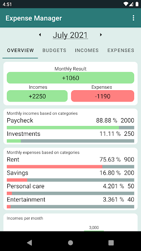 Android application Expense Manager screenshort