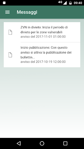 App ARPAV Agrometeo Nitrati Screen 2