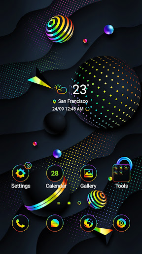 Android application Black Wave Ball - Wallpaper screenshort