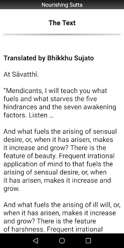 Nourishing Sutta - Buddhism Screen 2