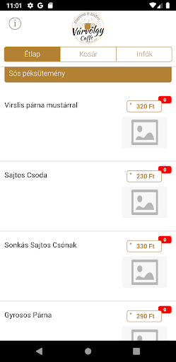 Android application Várvölgy Caffe screenshort