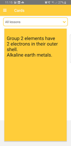 GCSE Chemistry Flashcards Screen 3