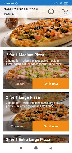 Sams 2 for 1 Pizza Screen 3