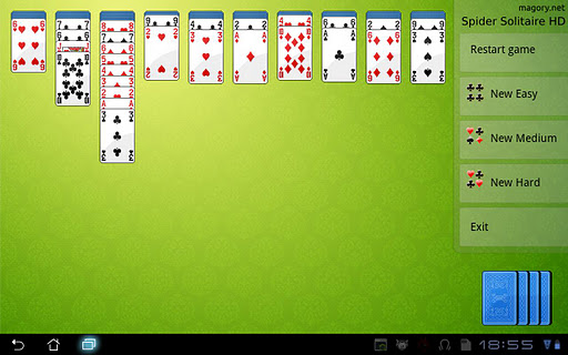 Android application Spider Solitaire HD screenshort