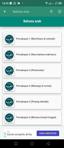 Android application Percakapan Bahasa Arab screenshort